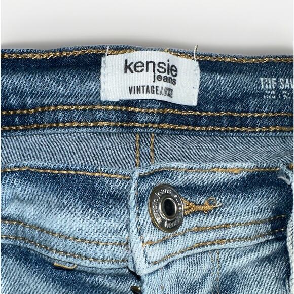 Kensie Jeans The Savannah Flare Jeans Women’s 10/30 Light Wash Raw Hem - Picture 3 of 9